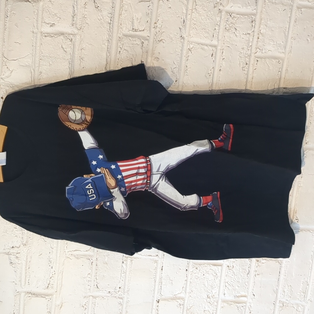 Dabbing Baseball Fourth of July Tshirt